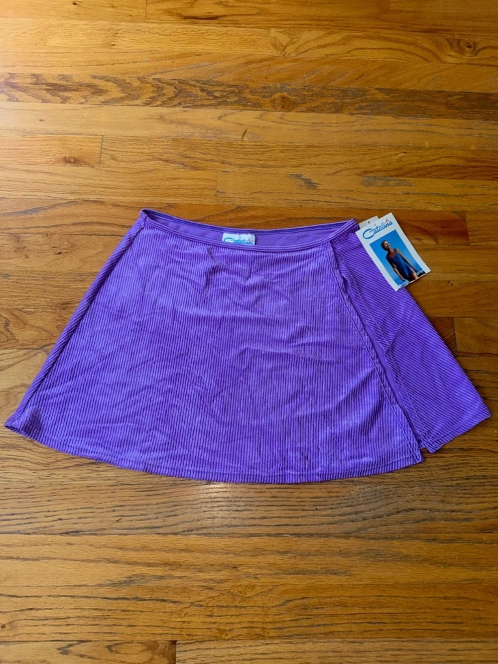 Vintage Catalina Lilac Ribbed Swim Coverup Skirt